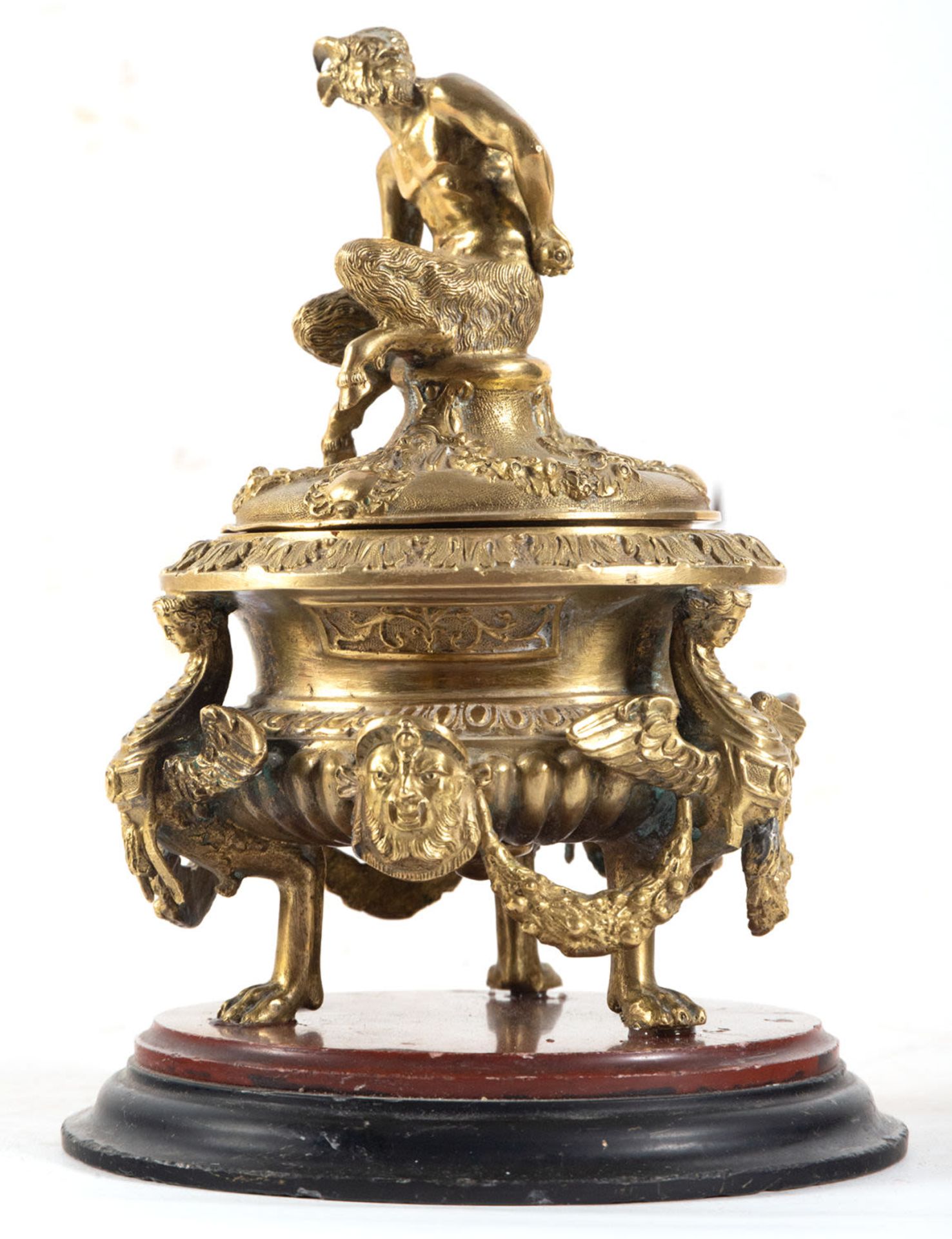 Elegant French Empire mercury-gilt bronze censer, French work from the 19th century - Image 3 of 4