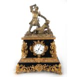 Gilt bronze clock depicting a Templar knight in the crusades, 19th century