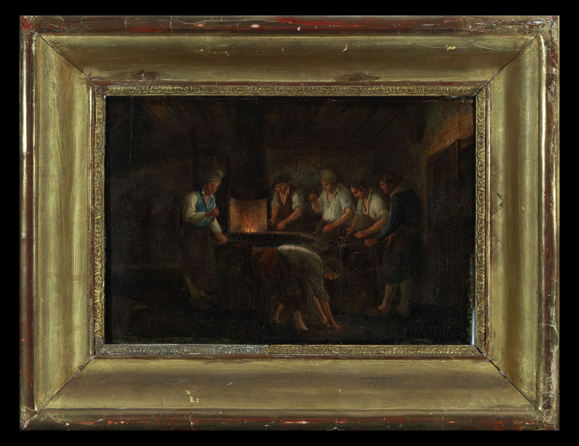 The Forge, Dutch school by David Teniers I from the first quarter of the 17th century