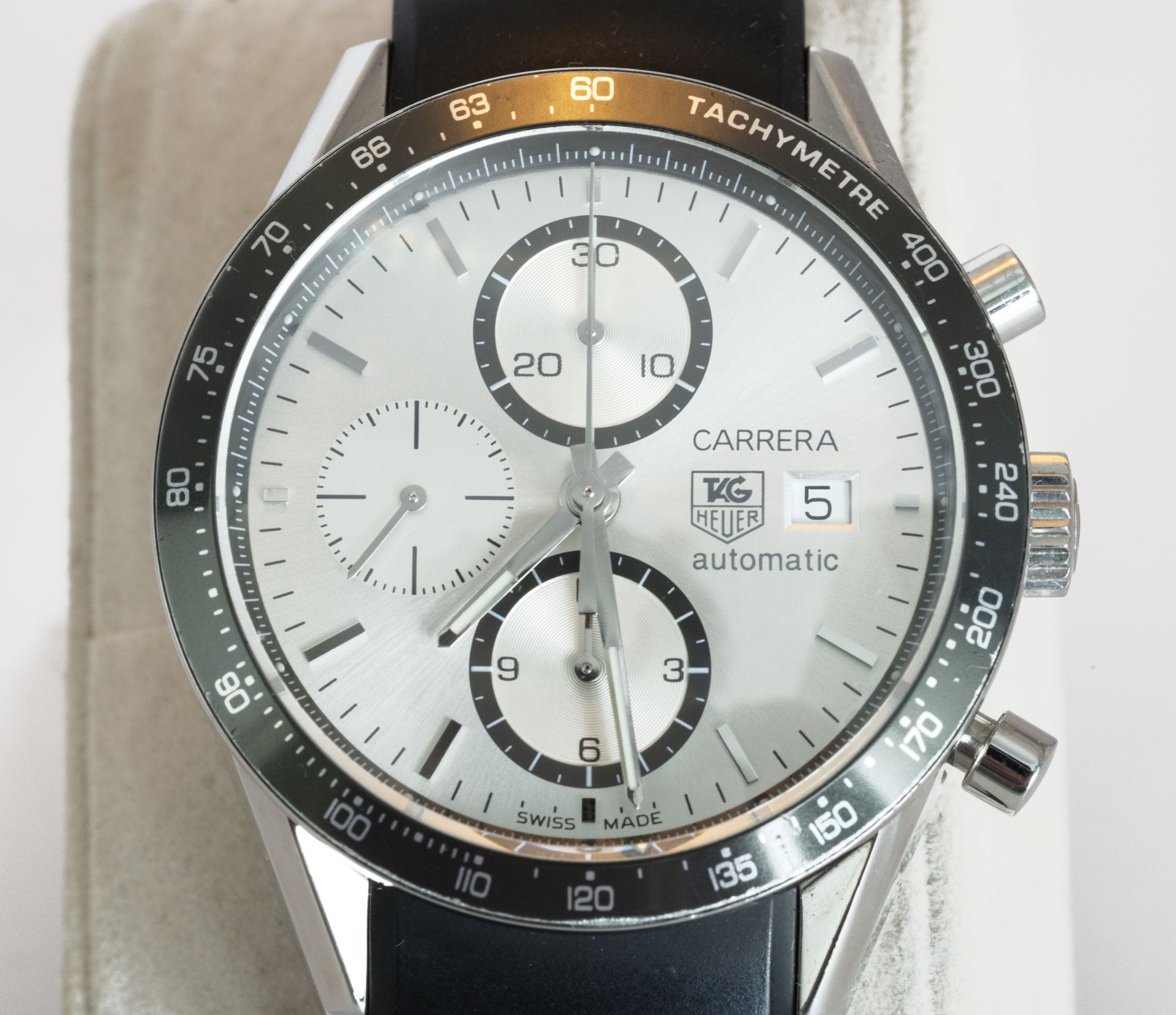 Tag Heuer Carrera Auto Rubber Watch 42 mm