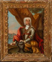 Fine Italian school portrait of King Carlo III Bourbon deux Sicilies of Spain, 18th century