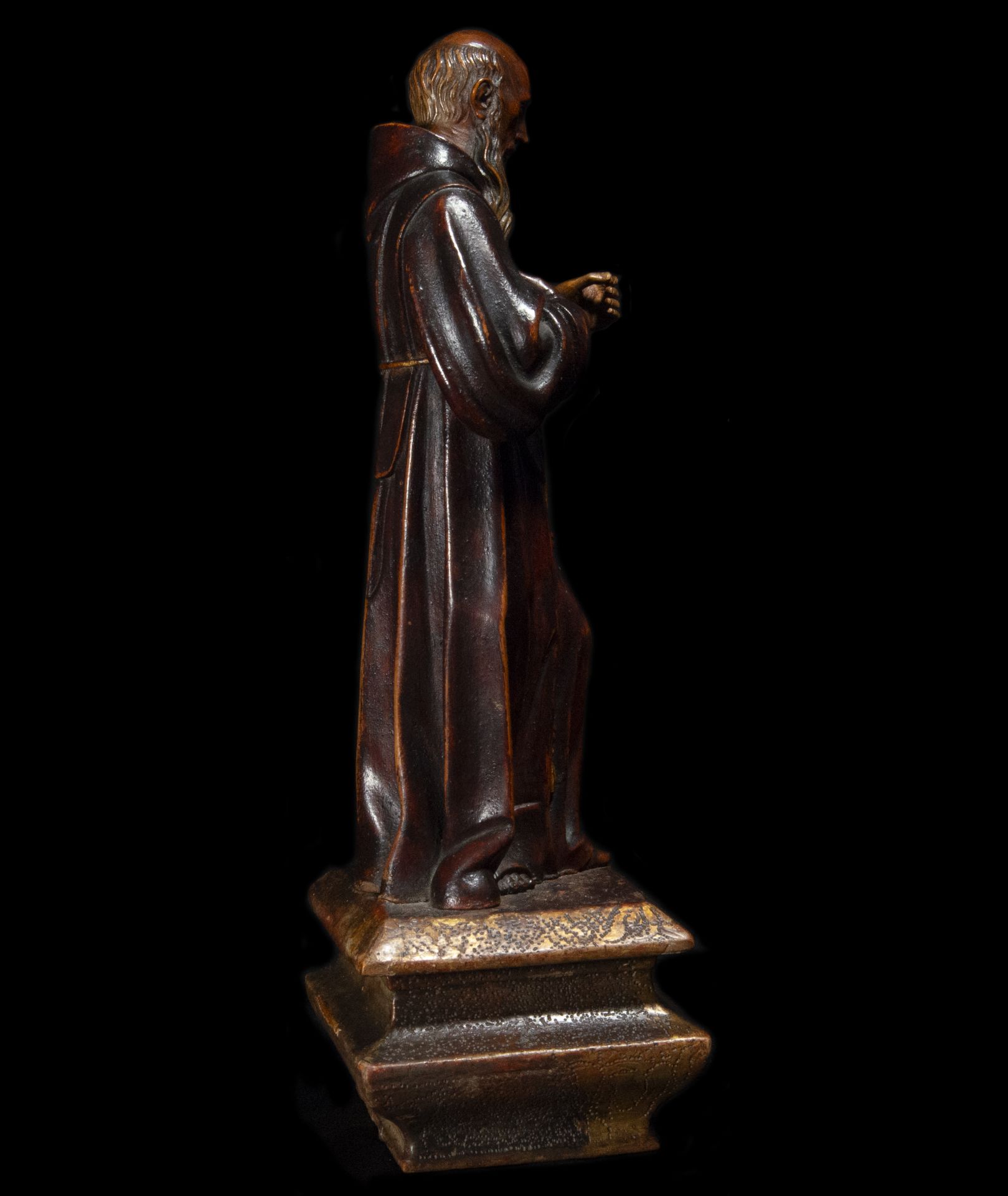 Boxwood figure from the 16th century representing Saint Francis of Paula, Italy, Genoese or Florenti - Image 6 of 6