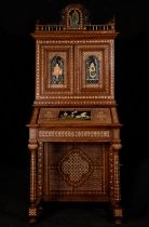 Piedmontese Cupboard in wood and Bone inlays, 19th century Italian work