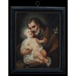 Italian school from the beginning of the 18th century, Saint Joseph with the Baby Jesus in his arms