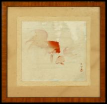 Ohara Koson (Kanazawa 1877 - Tokyo 1945), Pair of Japanese Koi fish in watercolor on paper, Japanese