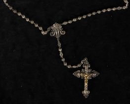 19th century silver filigree rosary