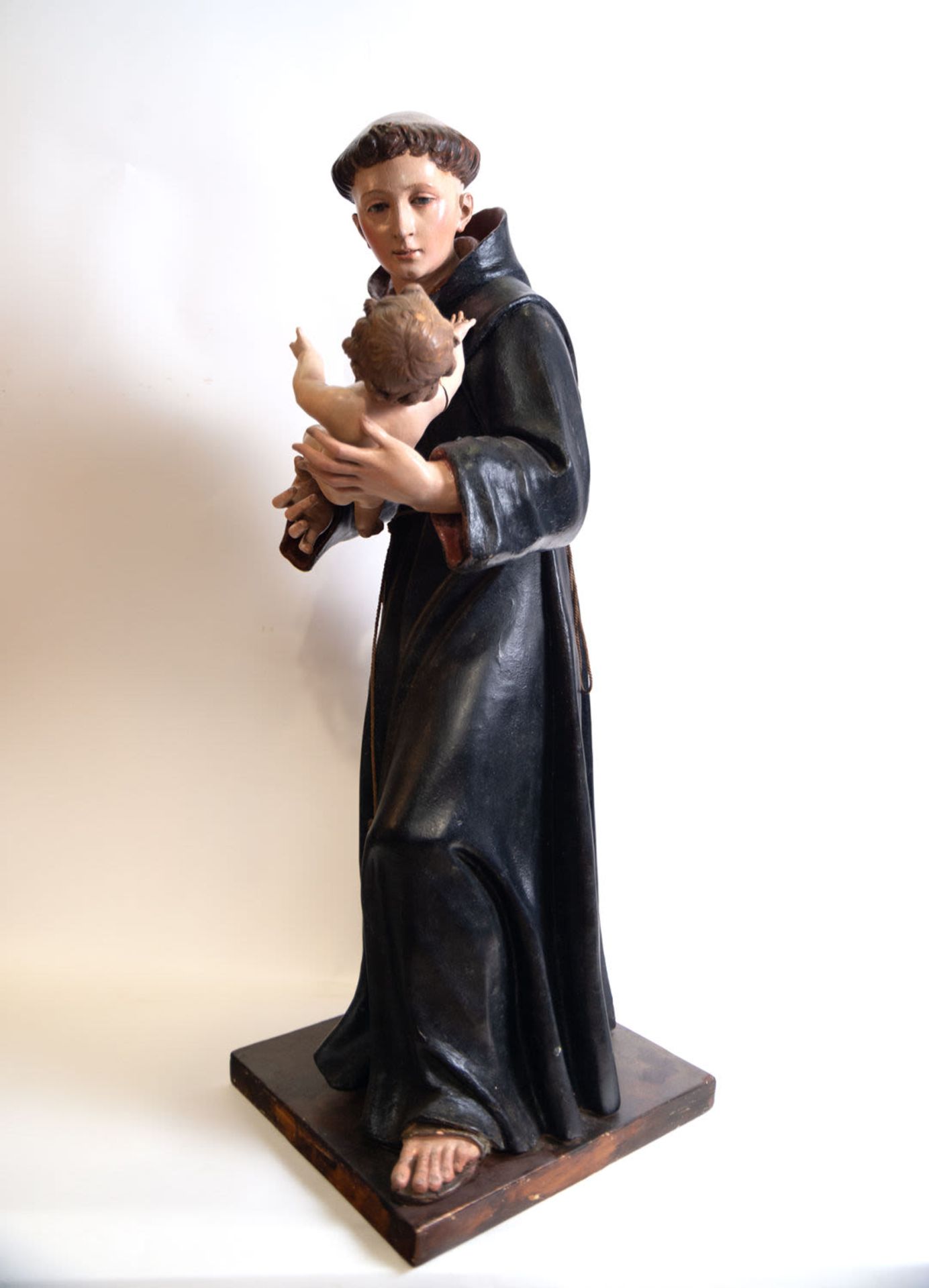 Important Carving of Saint Anthony of Padua, circle of Nicola Fumo (1647 - 1725), 18th century Neapo - Image 3 of 6