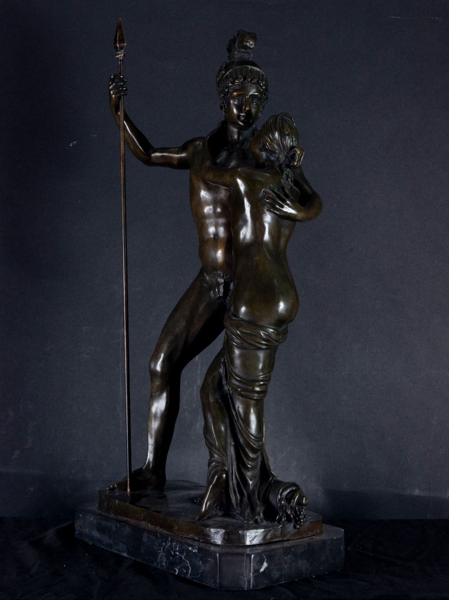 Mars and Venus, Large Grand Tour group in Patinated Bronze, Italy, 19th century - Bild 2 aus 4