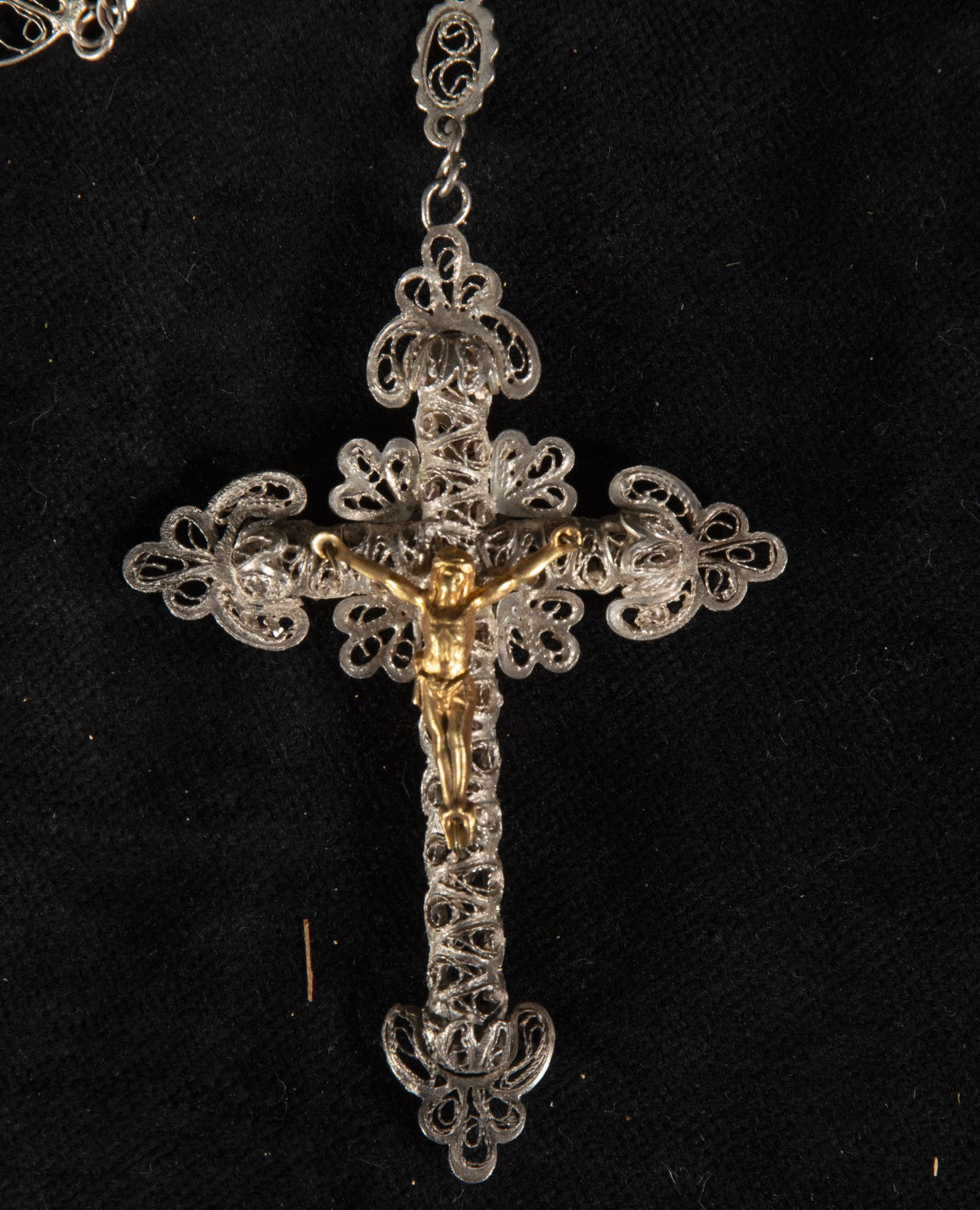 19th century silver filigree rosary - Image 2 of 4