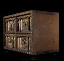 Decorative Mexican tabletop cabinet secretaire New Spanish , 17th century