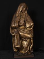 Dolorosa in polychrome wood, Late Gothic school of Bruges, Belgium, 16th century