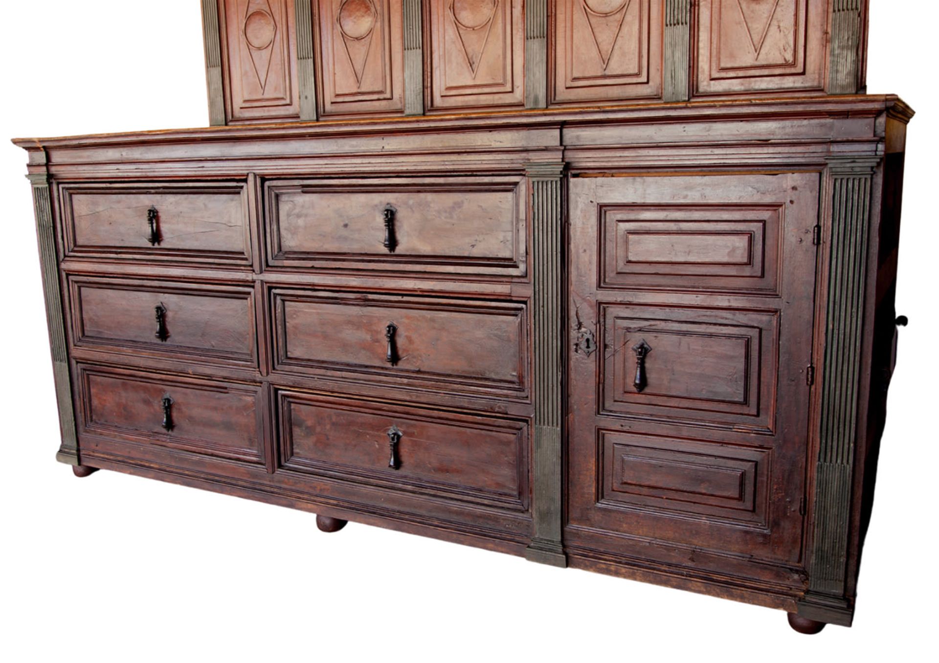 Very Large Pair of Ecclesiastical Chests of Drawers in wood and forge, Toledo or Salamanca, Spanish  - Bild 3 aus 5