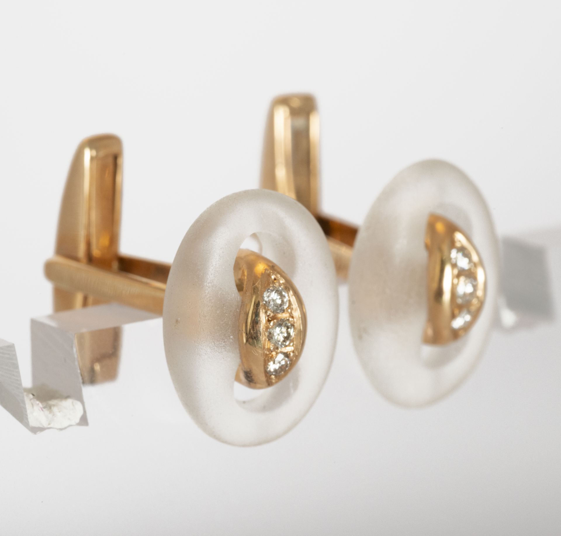 18 kt gold and diamond cufflinks - Image 3 of 4