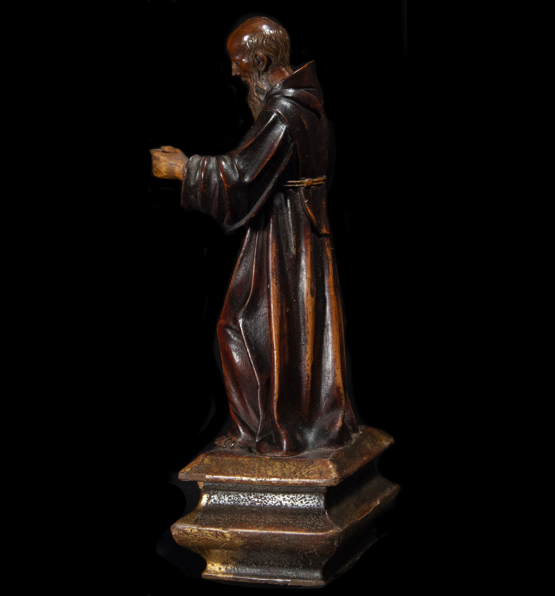 Boxwood figure from the 16th century representing Saint Francis of Paula, Italy, Genoese or Florenti - Image 4 of 6