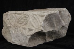 Decorative fragment of Romanesque capital tempered in marble, 11th - 12th centuries