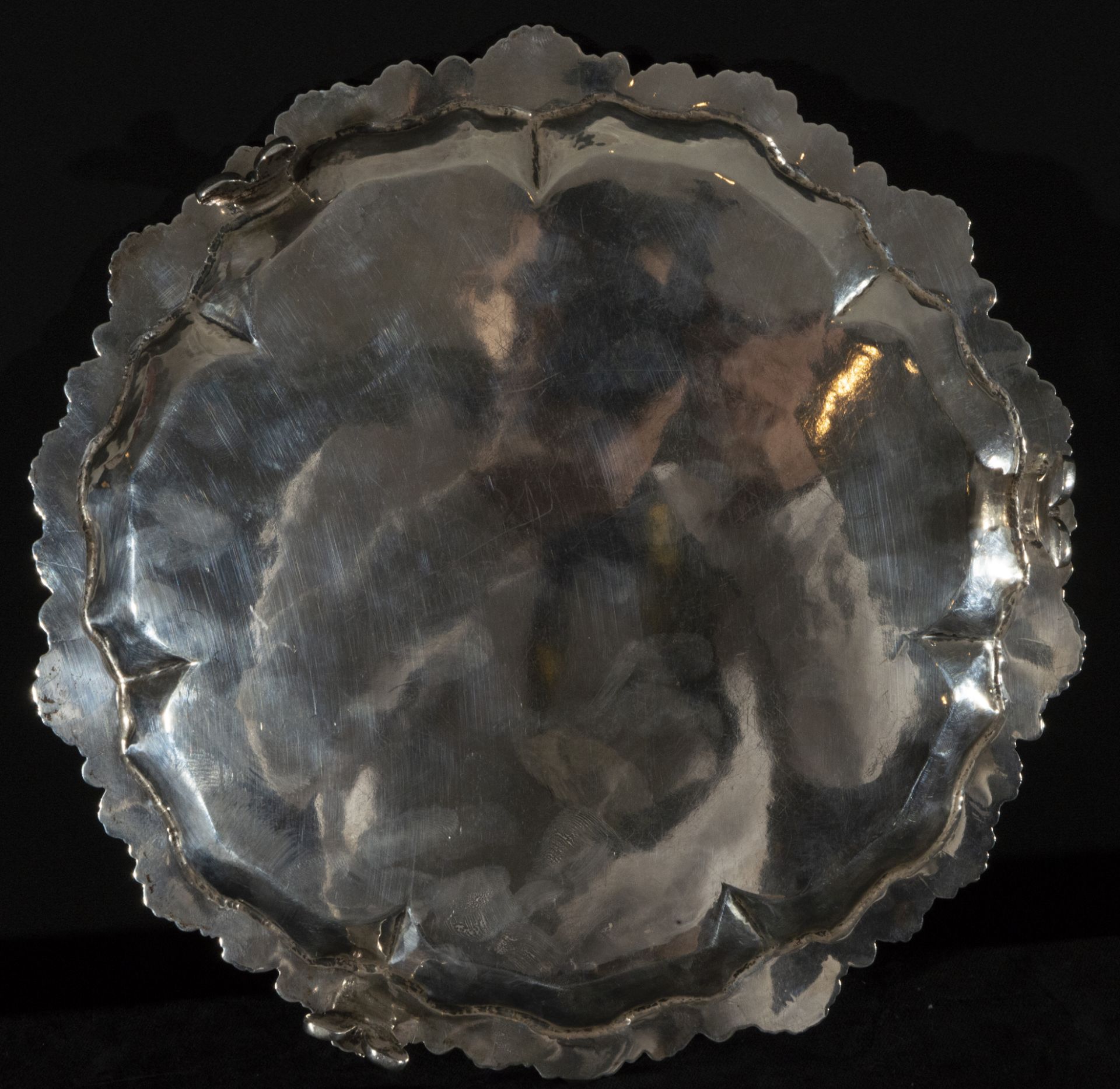 Platero López, 19th - 20th century, Madrid brands, pair of 925 sterling silver trays - Image 2 of 2