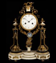 French 18th century Louis XVI table clock H.1780 Nicolas-Alexandre Folin