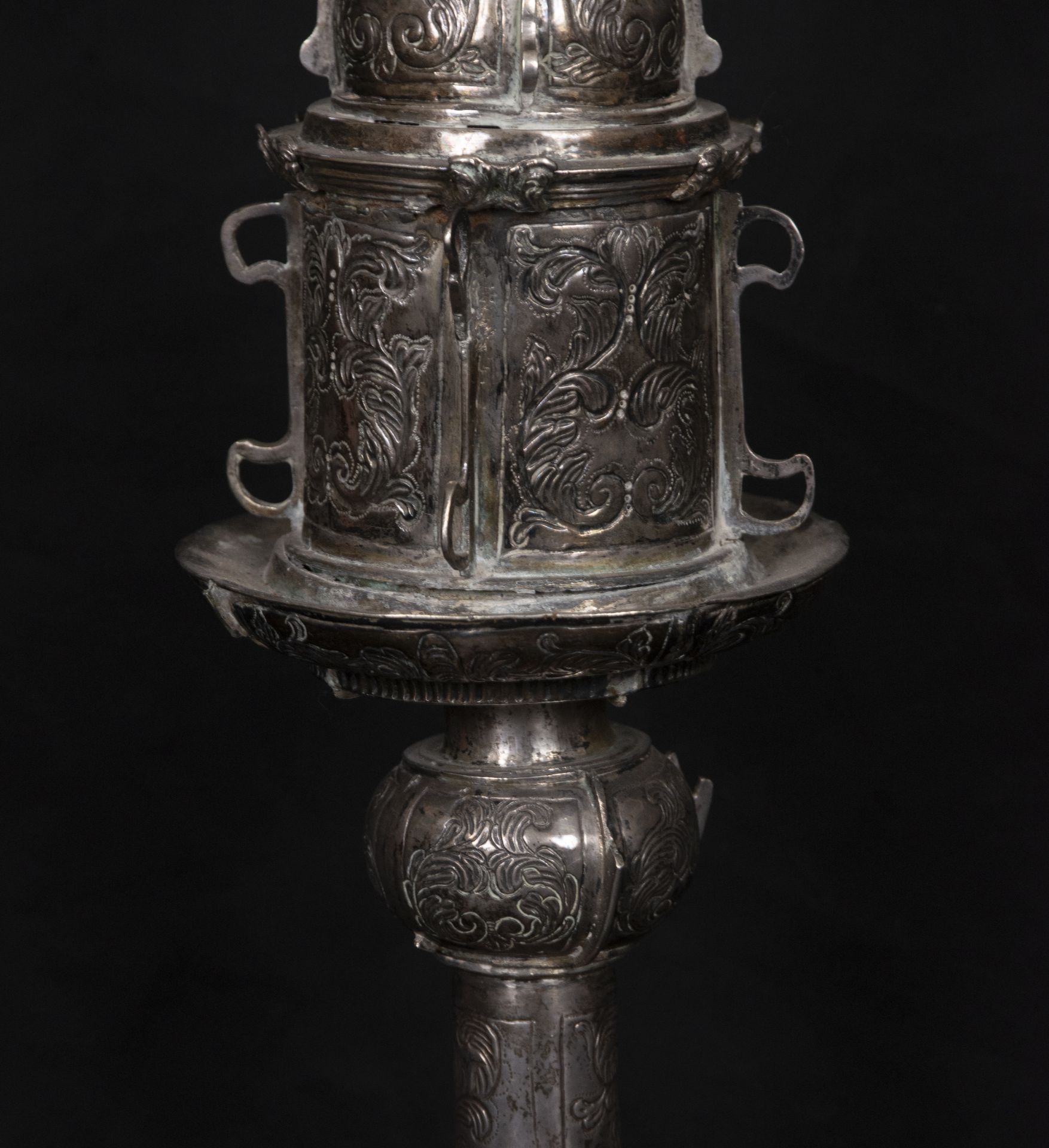 Large processional cross in colonial Peruvian silver from the 17th century, Viceroyalty of Peru, 17t - Bild 10 aus 10