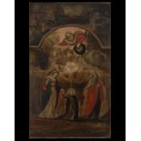 Colonial New Spain Holy Family, oil on canvas, 18th century