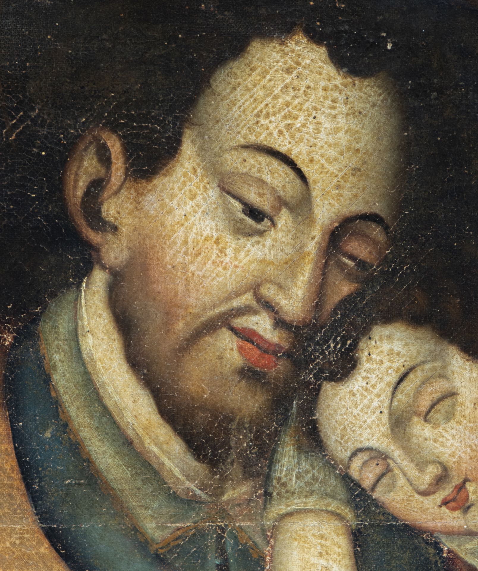 Beautiful Saint Joseph with Child in his arms, colonial school from the 17th century - beginning of  - Image 3 of 4