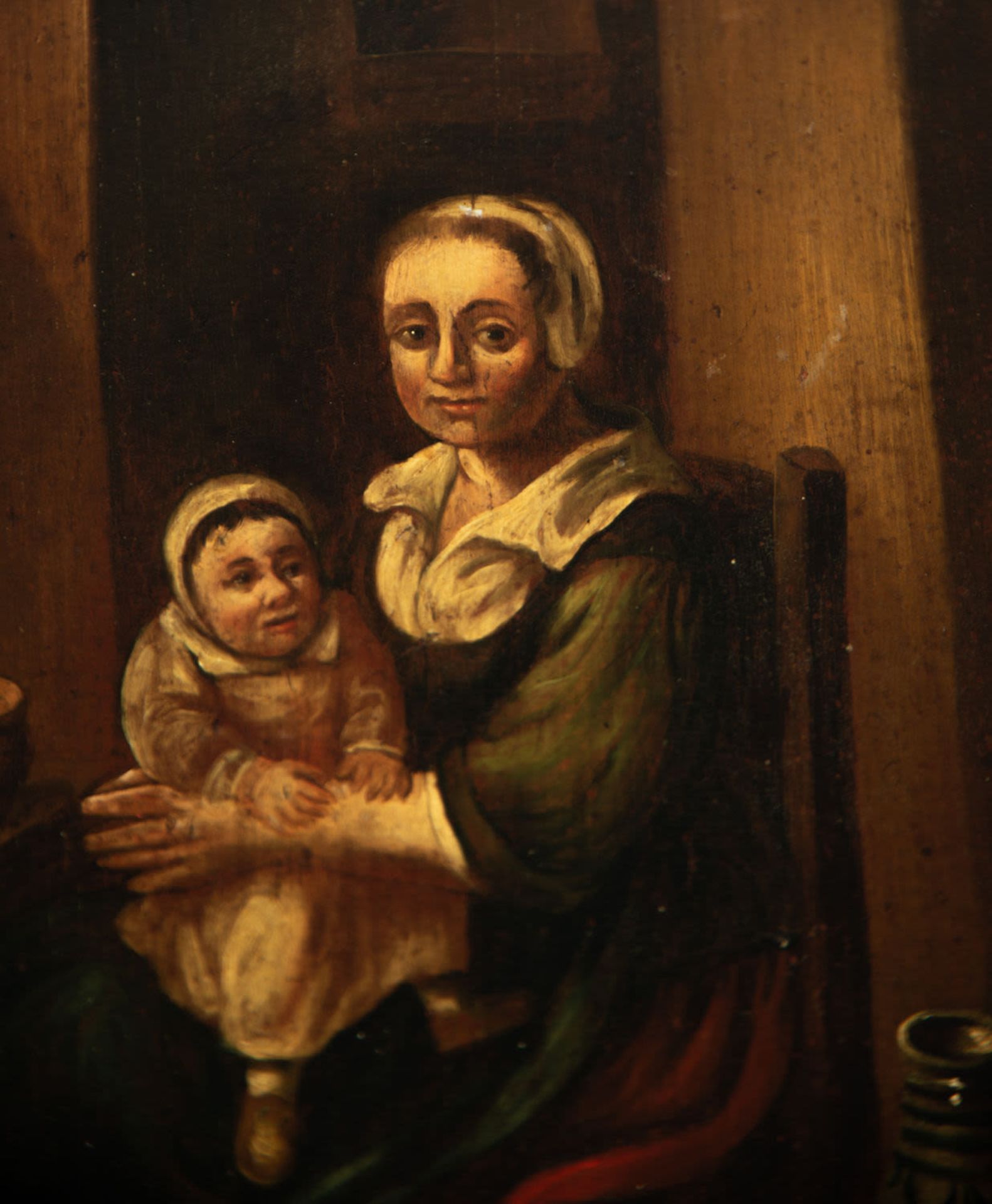 Woman with child, 17th century Flemish school - Image 3 of 5