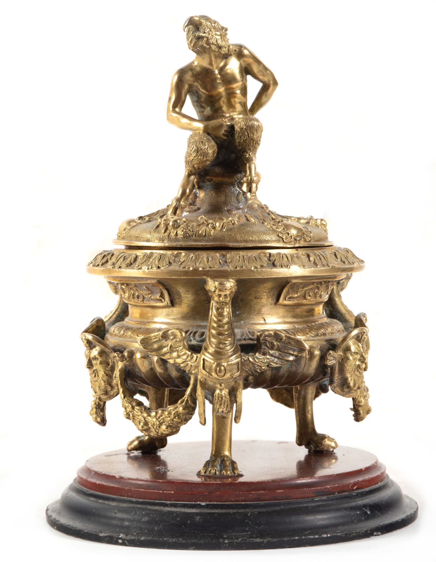 Elegant French Empire mercury-gilt bronze censer, French work from the 19th century