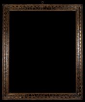 Spectacular antique sgraffito frame from the 16th century Hispanic Flemish from the 16th century