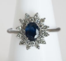 18kt white gold sapphire and diamond ring