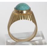 18 kt gold ring with turquoise stone