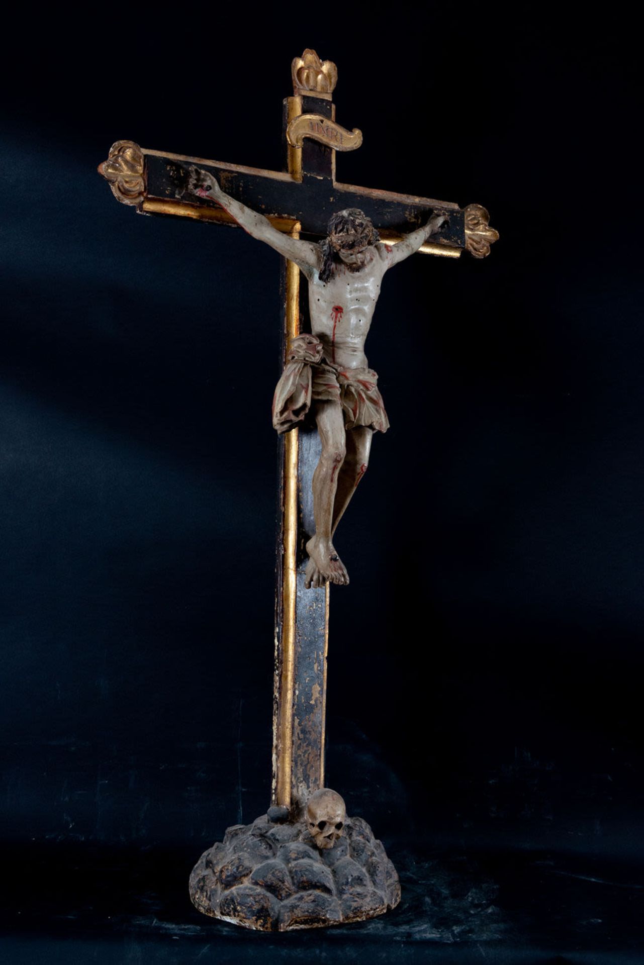 Colonial Christ in polychrome wood, 18th century - Image 3 of 4