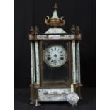 Portico Clock in bronze and Chinese enamels from Canton for export to the European market, 19th cent