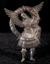 Great Archangel Saint Michael in embossed and chiseled fine sterling silver, late 18th century