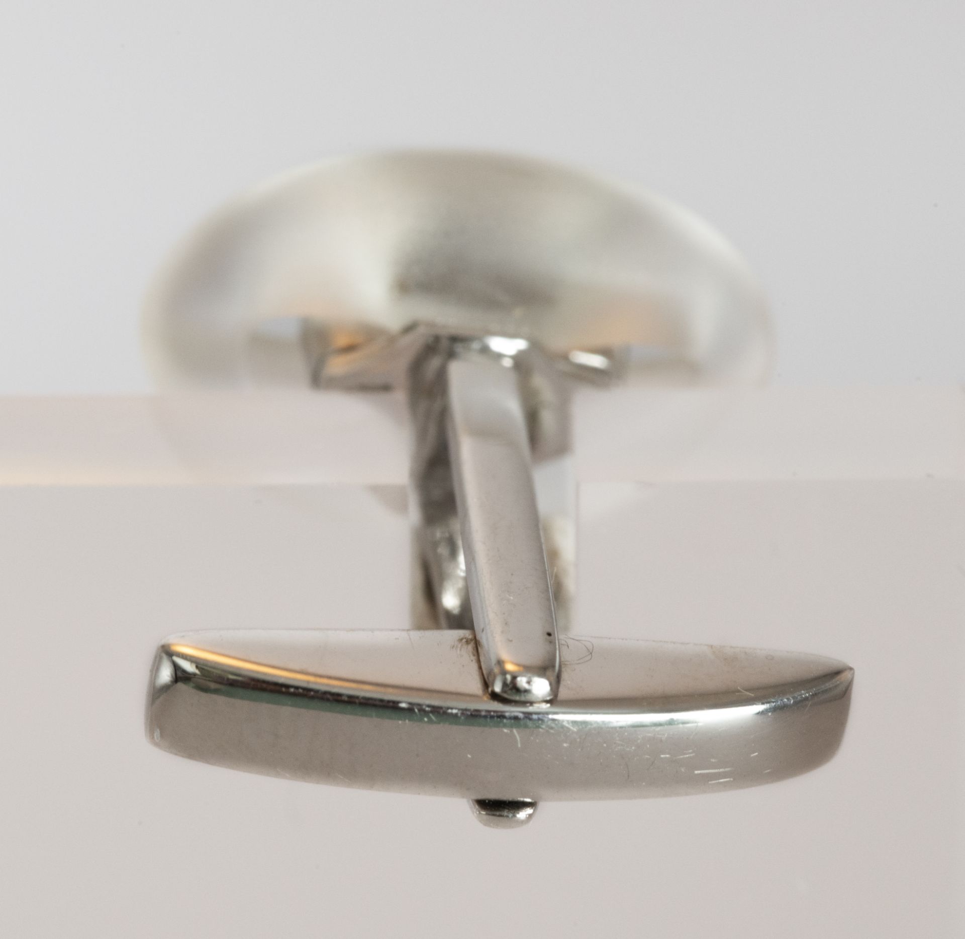 18 kt white gold and diamond cufflinks - Image 4 of 4