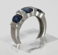 18k white gold ombre with sapphires and diamonds