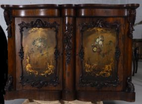 Victorian entredos in rosewood marquetry, 19th century England