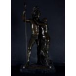 Mars and Venus, Large Grand Tour group in Patinated Bronze, Italy, 19th century