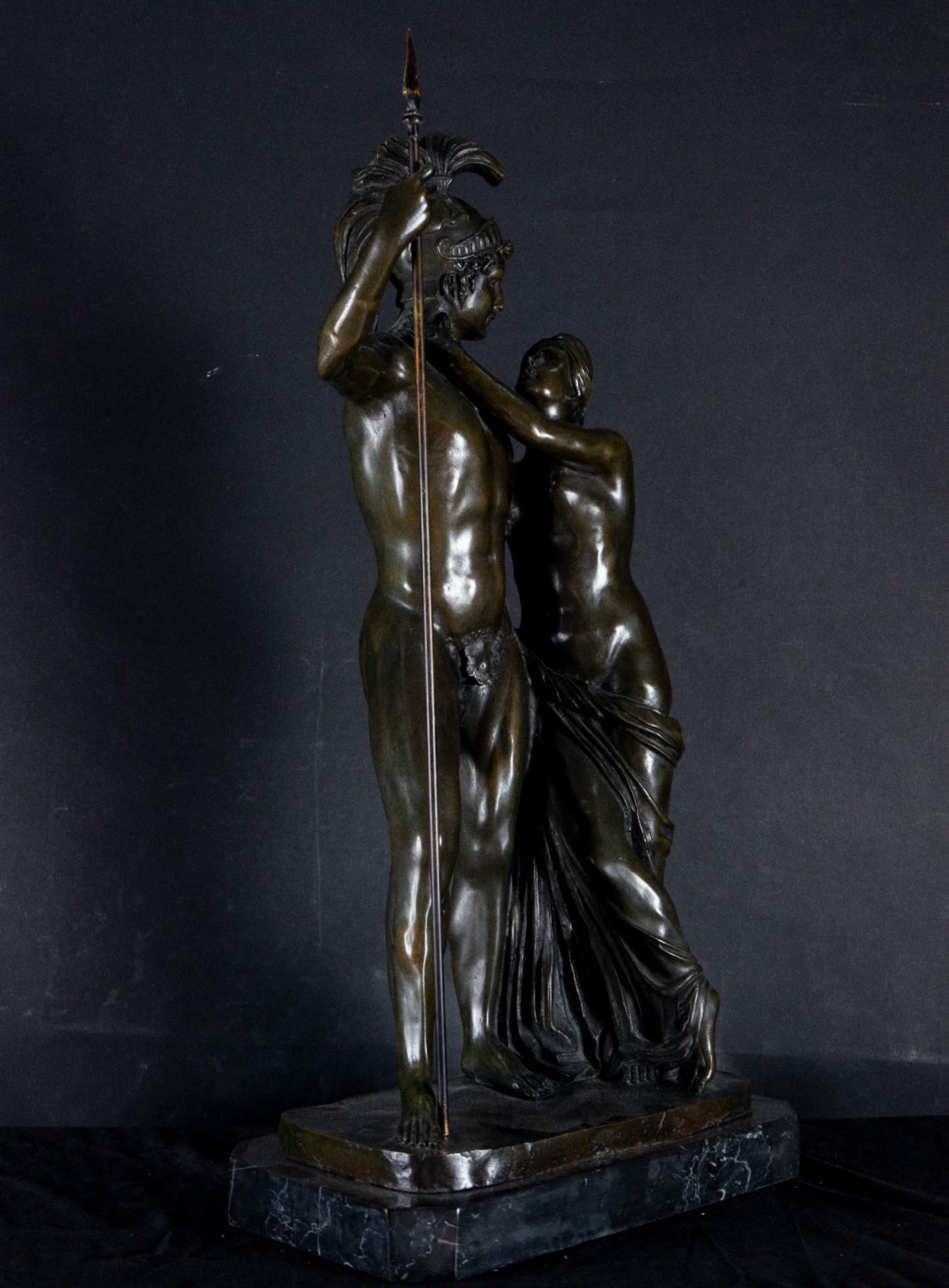Mars and Venus, Large Grand Tour group in Patinated Bronze, Italy, 19th century - Bild 3 aus 4