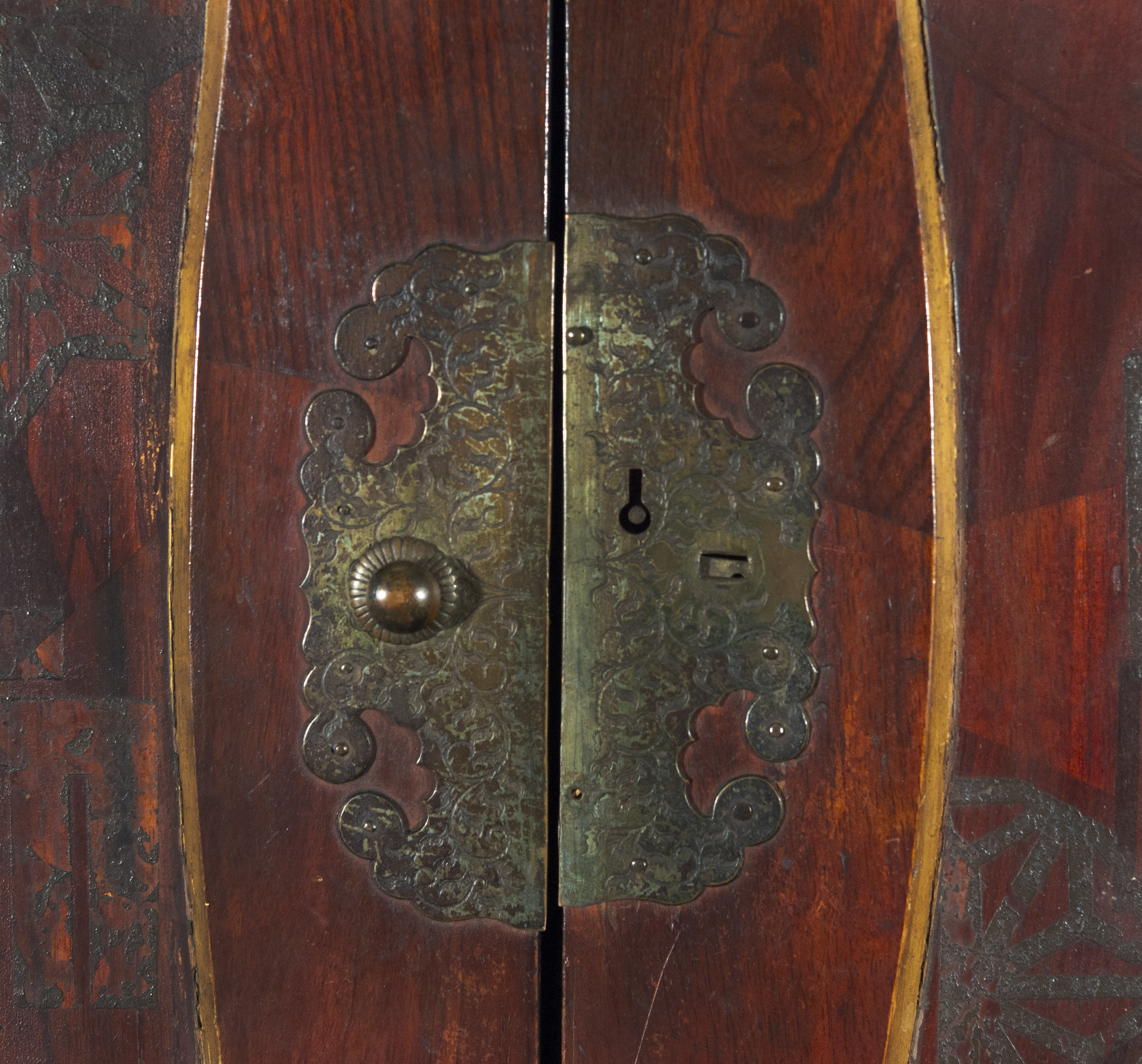 Beautiful Meiji Cabinet in Japanese Cedar marquetry from the 18th century - Image 3 of 5