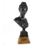 Bust of a lady in bronze. 19th - 20th centuries