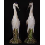 Large Pair of Cranes in Porcelain from Buen Retiro Spain, 20th century