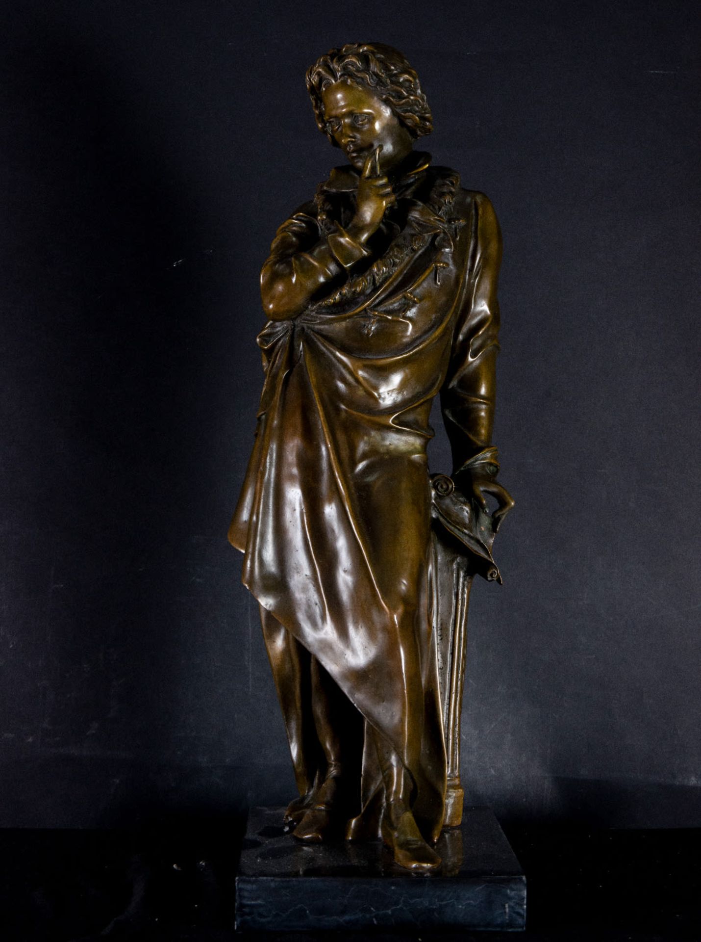 Composer in patinated bronze, 19th century French school