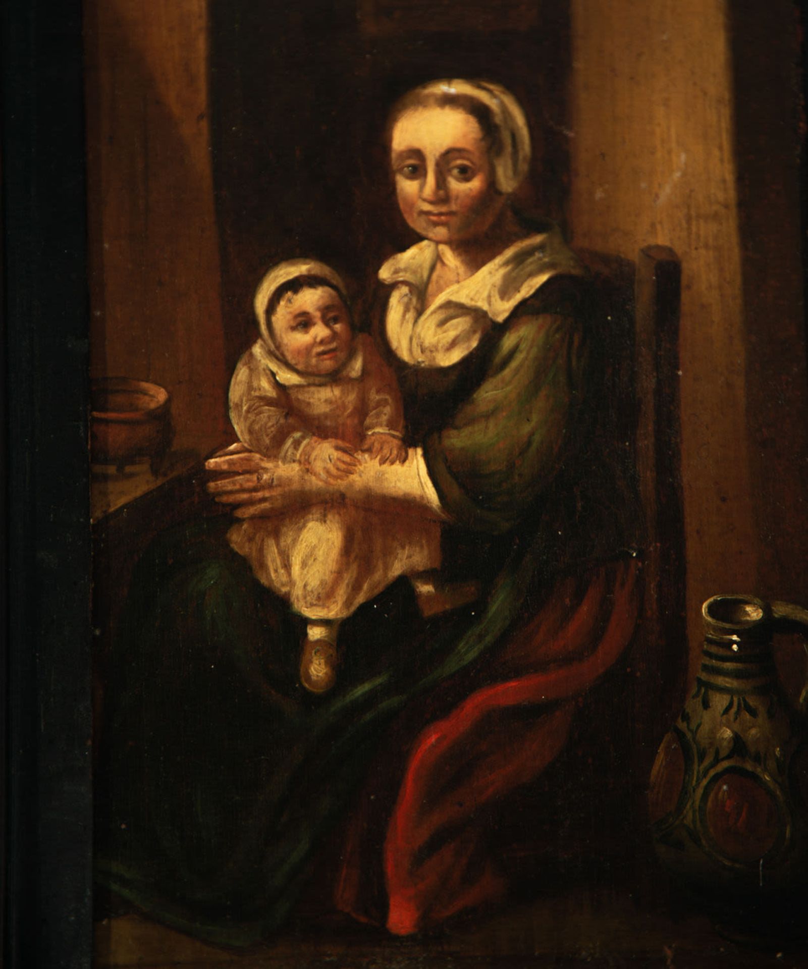Woman with child, 17th century Flemish school - Image 2 of 5