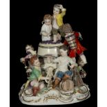 Exquisite group in German porcelain from Meissen 19th century (II)