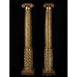 Important large pair of Portuguese Renaissance columns with Ionic style capitals, 16th century