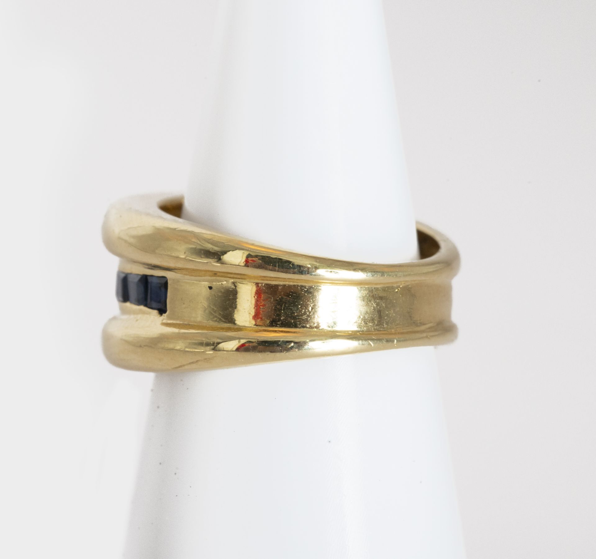 18 kt gold ring with sapphires - Image 5 of 5