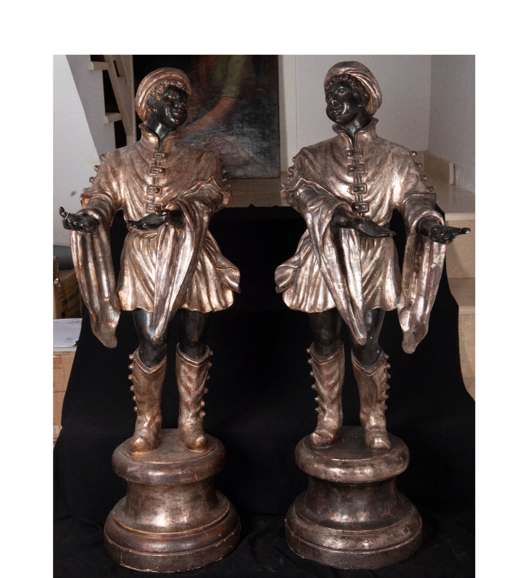 Pair of large and important Venetian "Morettos" from the late 18th century