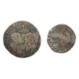 2x Philip and Mary, Silver Coins, to include: undated shilling, 5.05g, no mm. busts face to face,