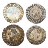 Assortment of Elizabeth I Silver Coins; 4 coins, comprising: Sixpence 1561, mm. pheon, bust 1F (S.