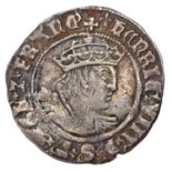 Henry VIII, Second Coinage (1526-44) Groat, (2.61g), mm. Lis, Laker bust D, reads DIVITOR on