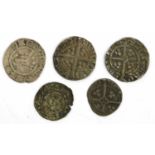 Assortment of Medieval Hammered Coinage; 5 coins comprising; Henry V, penny, York mint, quatrefoil